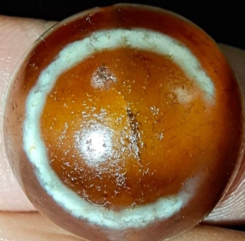 千年至纯五彩天珠 羊眼板珠