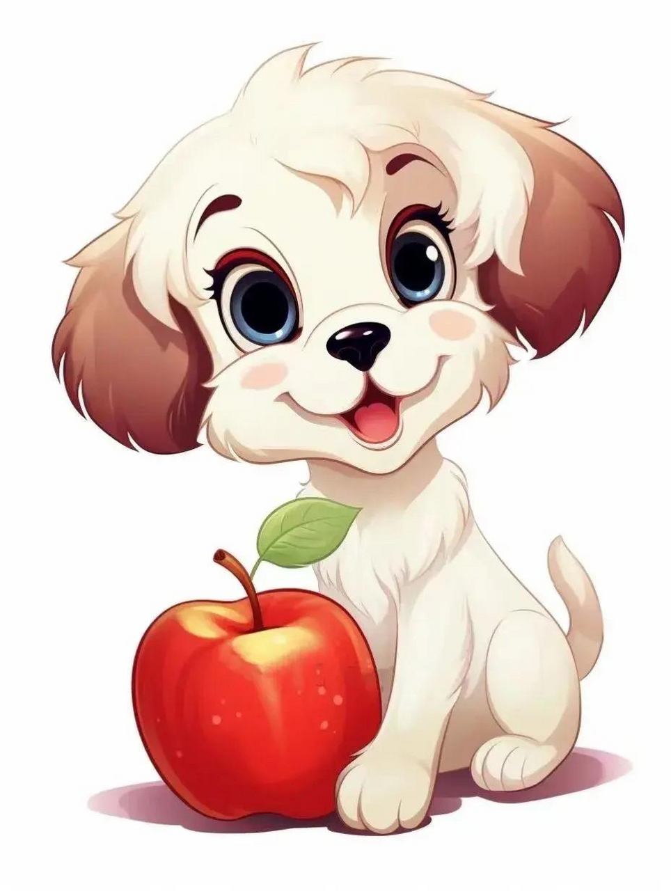 这只小狗和苹果的组合真是让人心动不已!