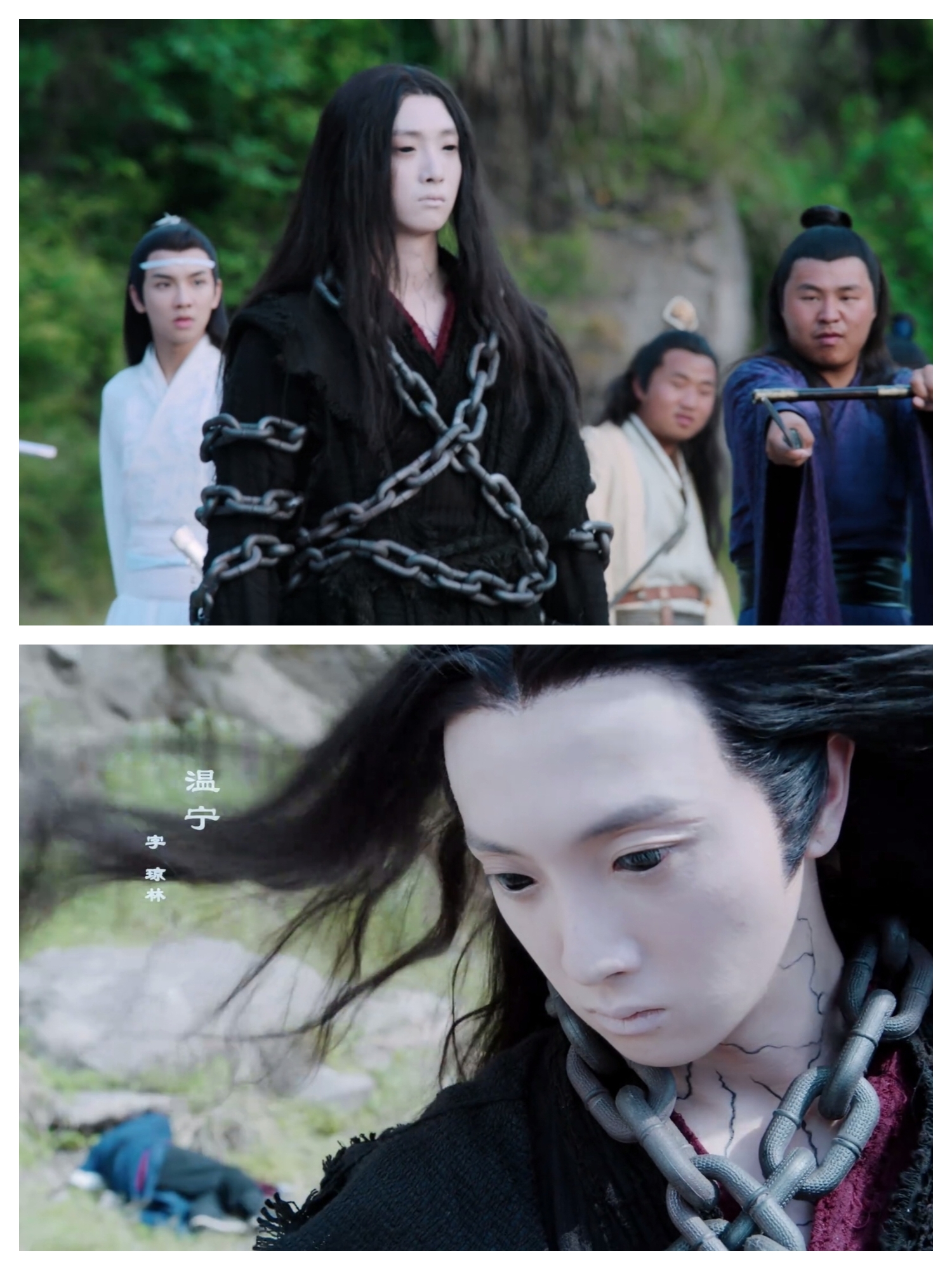 电视剧陈情令,蓝湛出场的时候,魏无羡躲在一边偷看,像个害羞的女孩子.