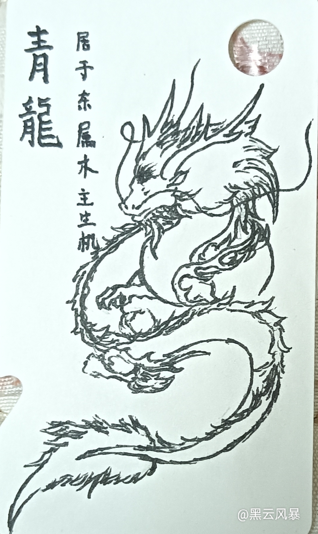 画五大神兽简单图片