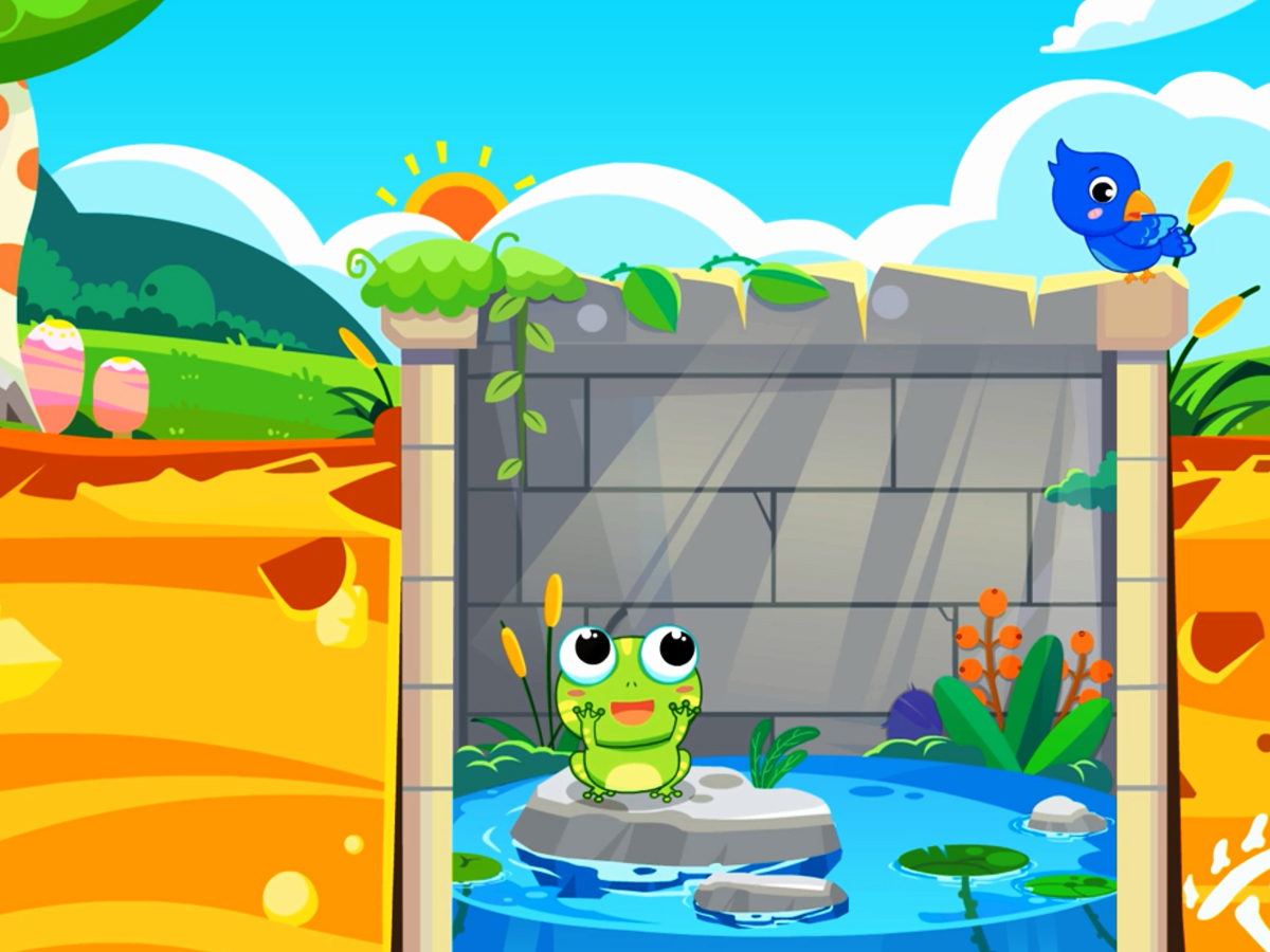 井底之蛙的故事  有一天,一个住在废井里的青蛙对东海来的大海龟说:"