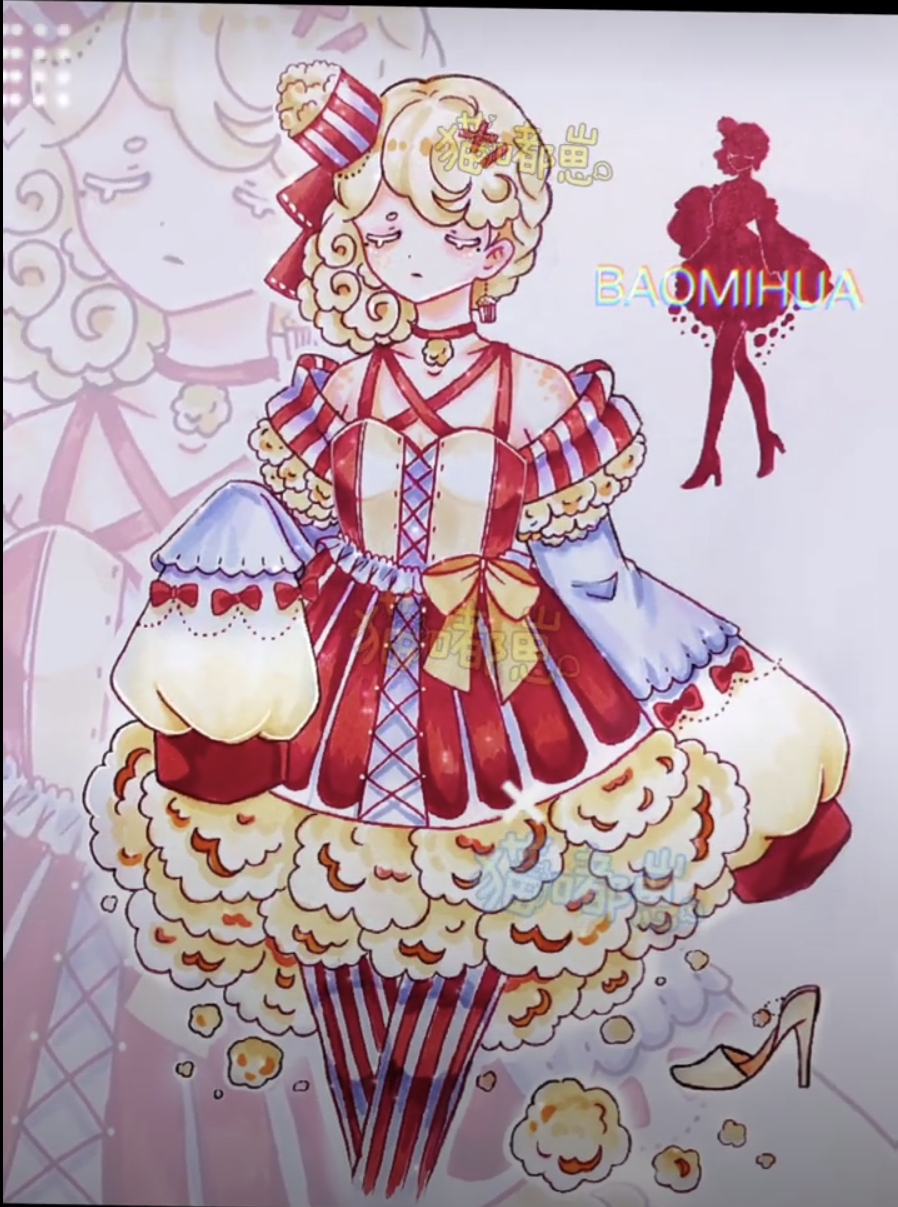 爆米花拟人,勿盗. 画师:猫嘟崽