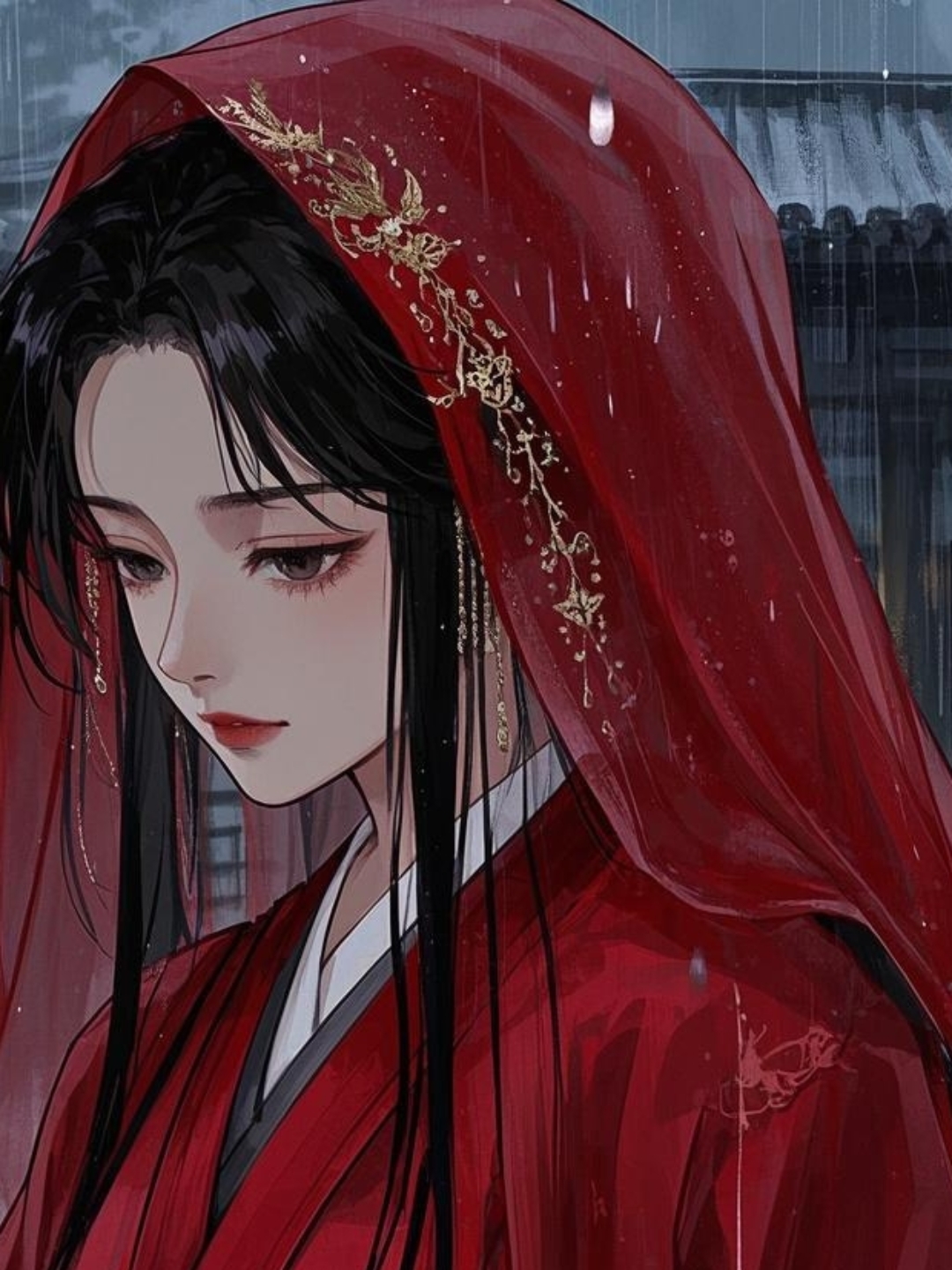 妾身成茧动漫古风喜服身着红嫁衣的苦情人头像古风女子出嫁动漫推片