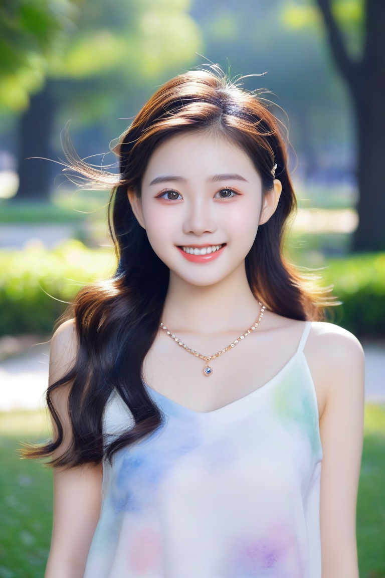 粉嫩少女,笑颜如花,清新脱俗,美得不可方物.