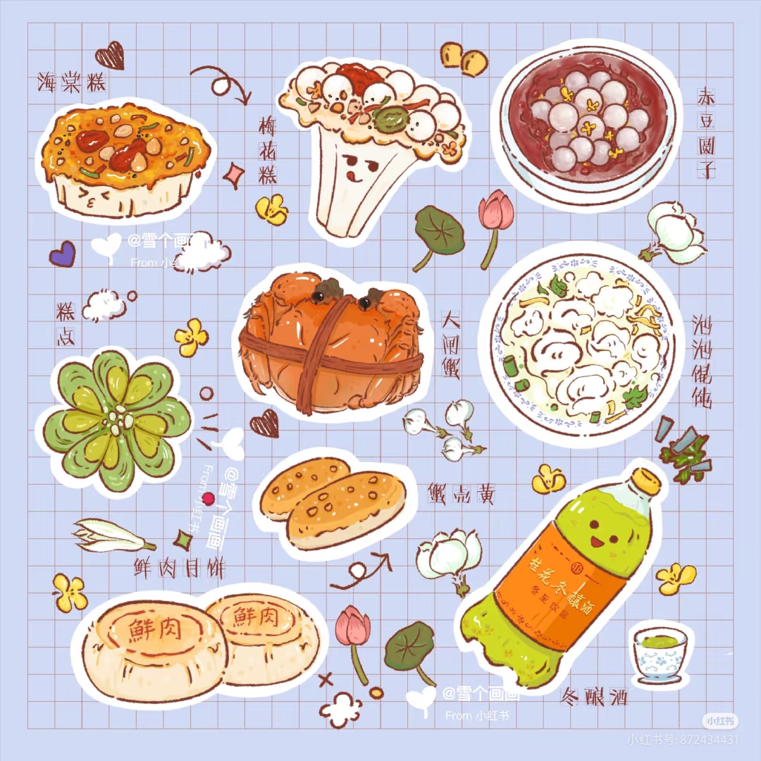 苏州美食绘画,可以做手抄报贴纸哈哈哈苏州慢节奏生活#卡通简笔画