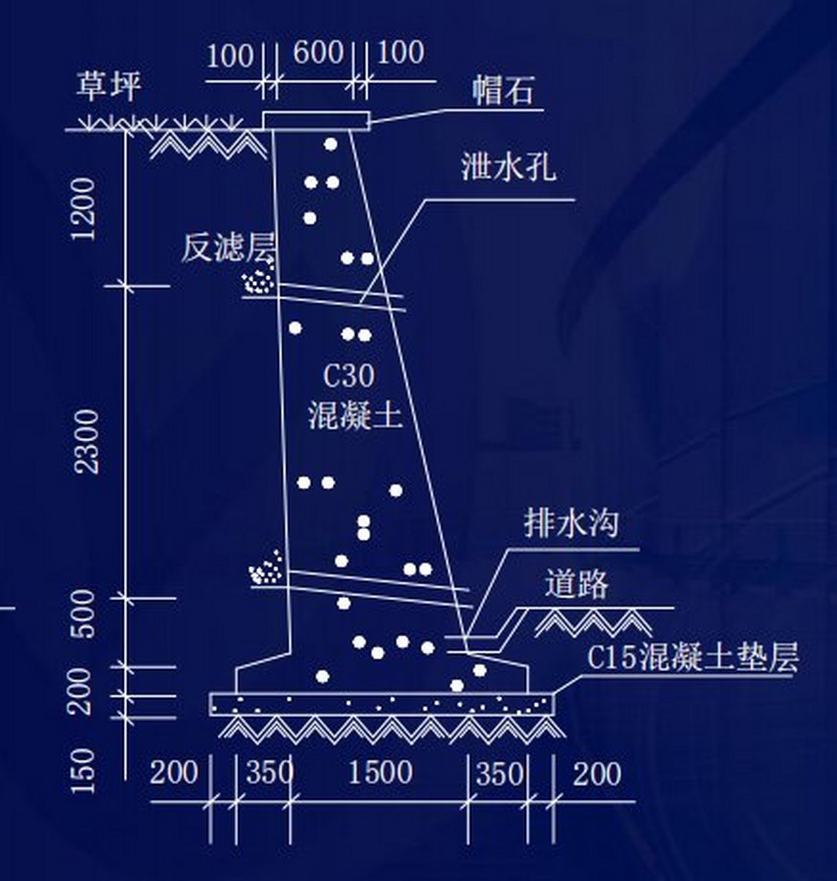 挡土墙的大样图#施工# #一级建造师