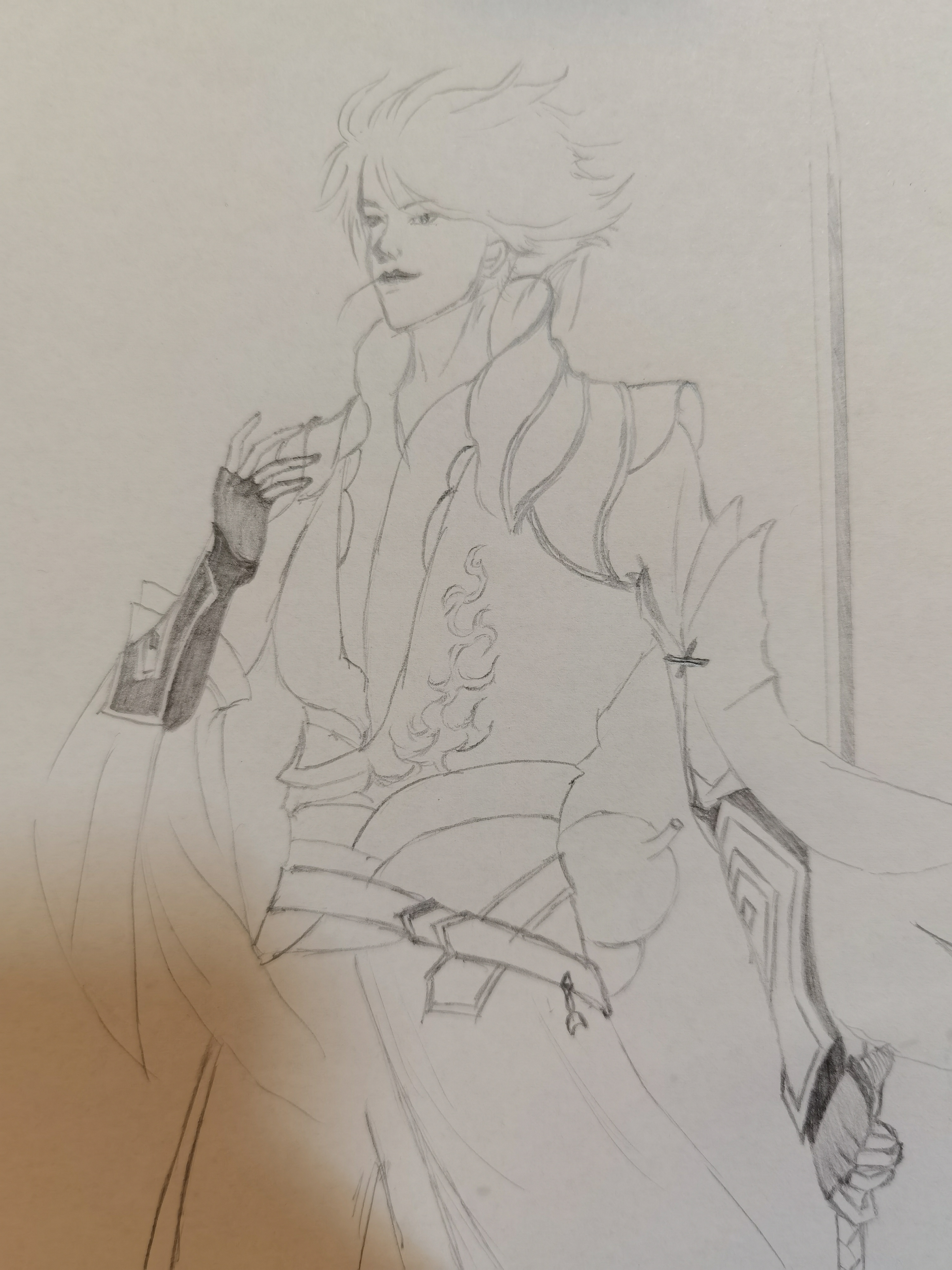 诊室的一个小朋友画的王者荣耀李白[大笑]