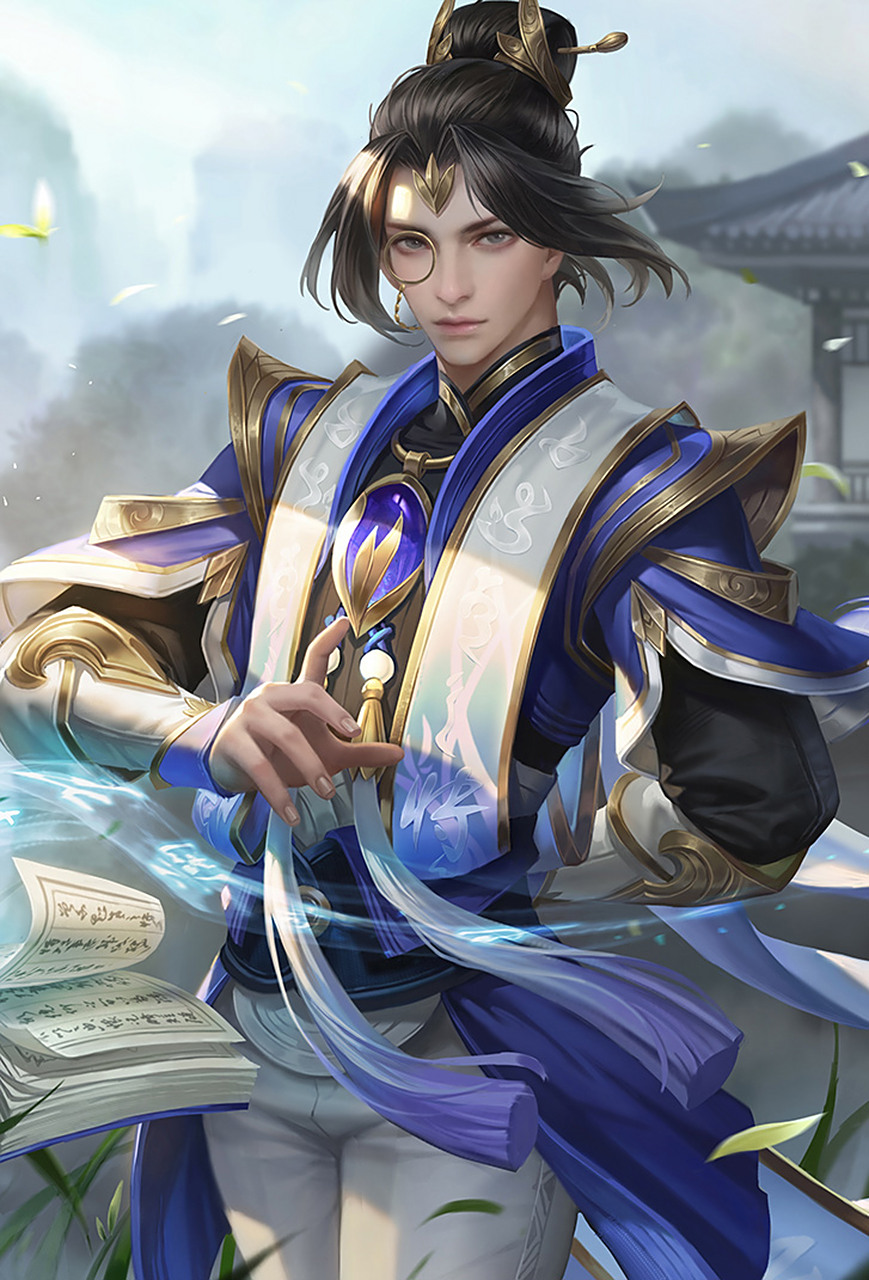 王者荣耀游戏头像,张良与曹操 这一组张良的头像是不是非常的帅气