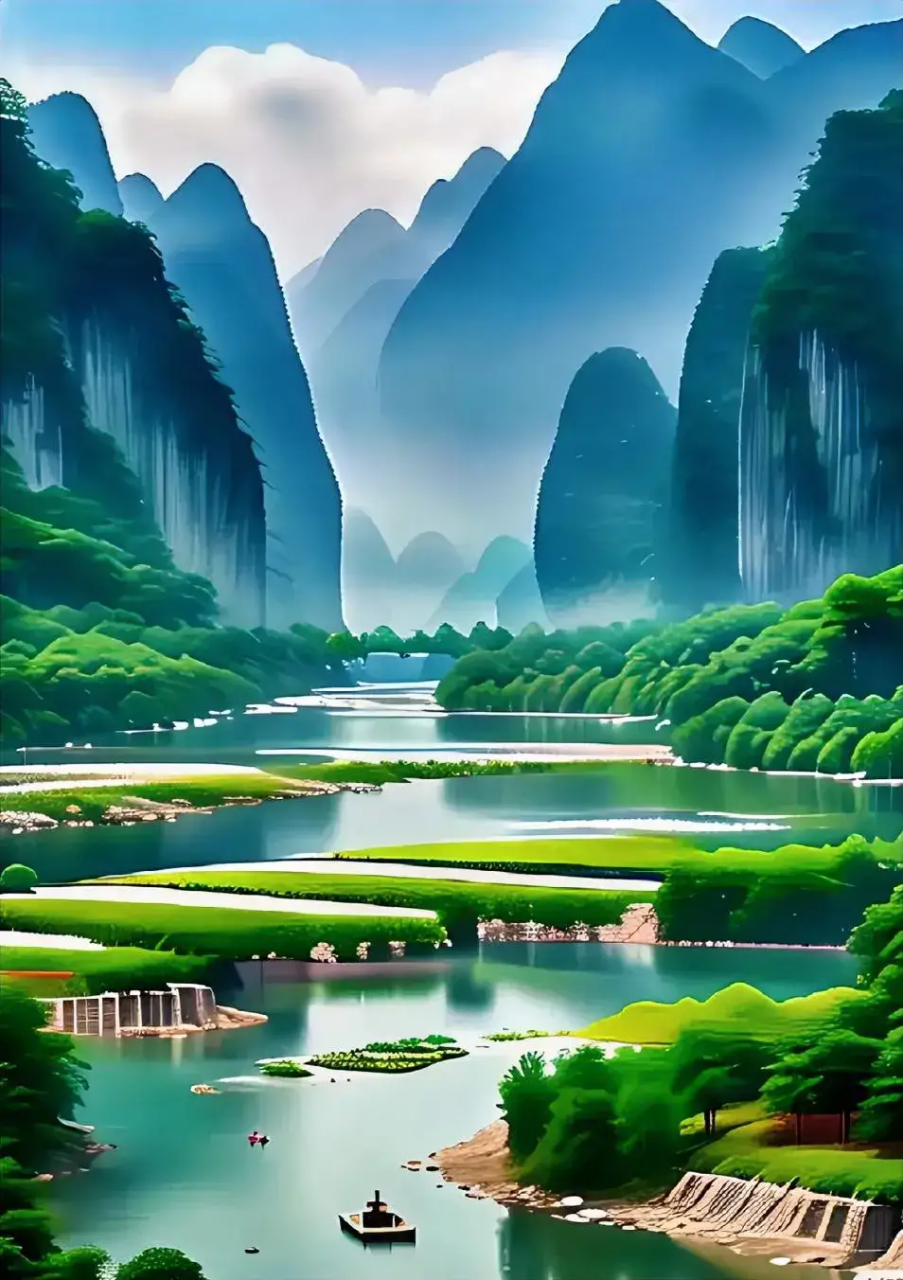 图联小筑(336): 【上联】重重山水秀 【下联】[思考][思考] 【上联】