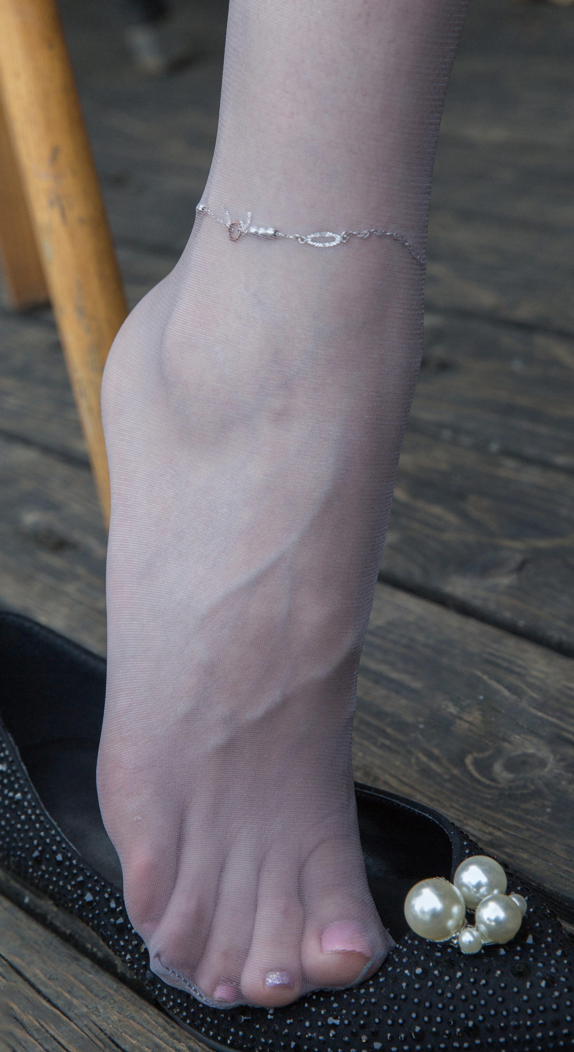 脚尖透明超薄灰丝