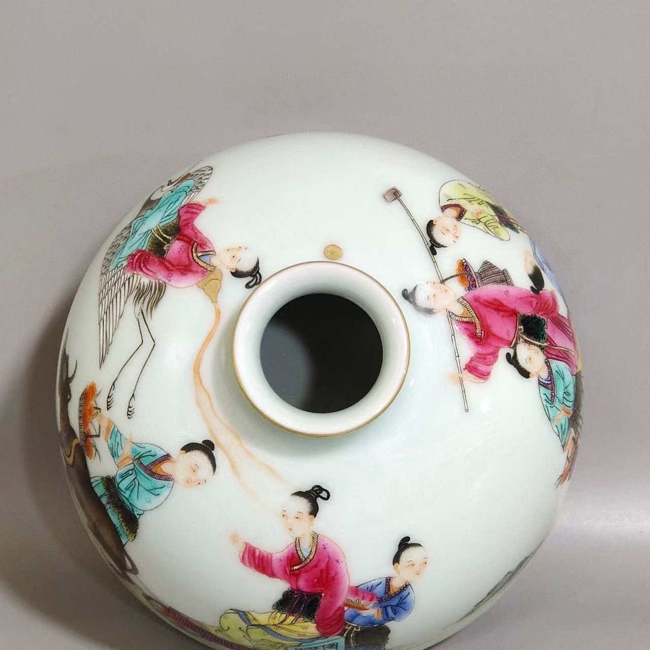 清,粉彩人物太白尊