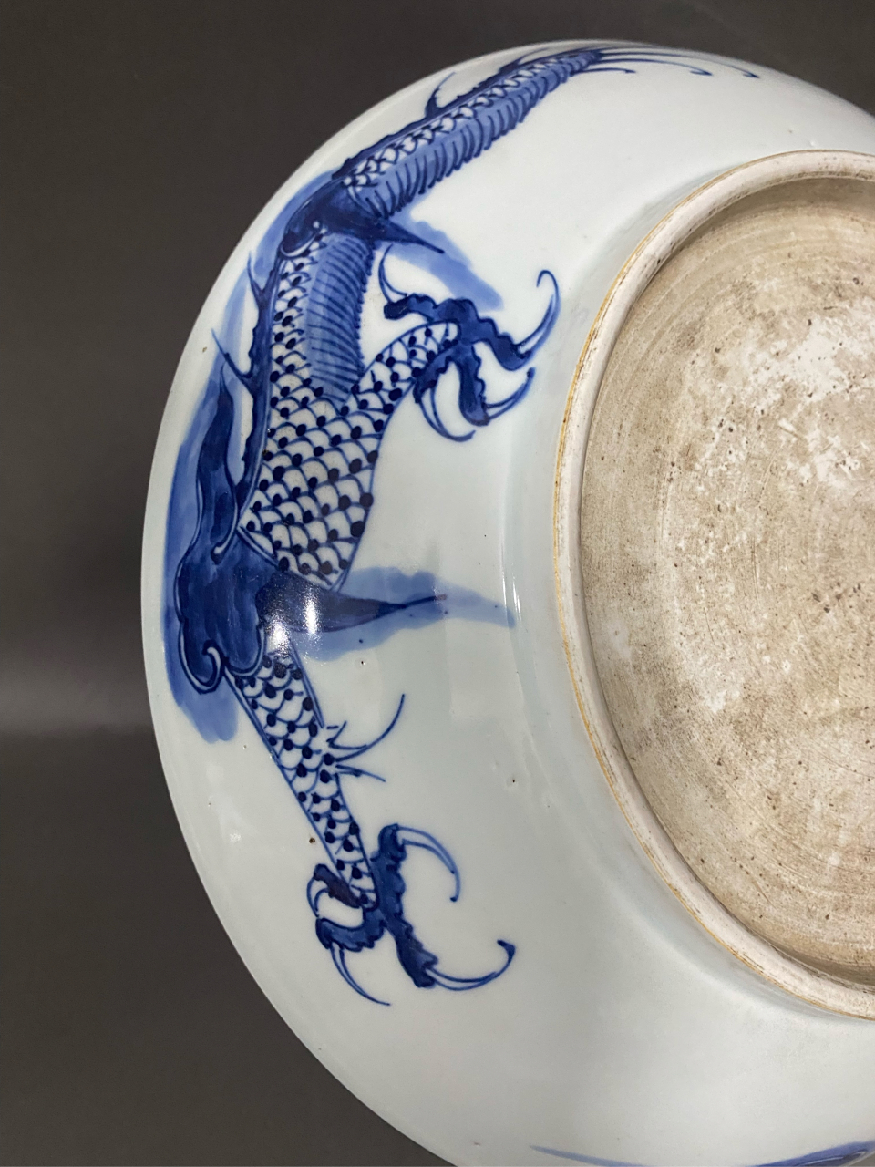 清,青花过强龙盘