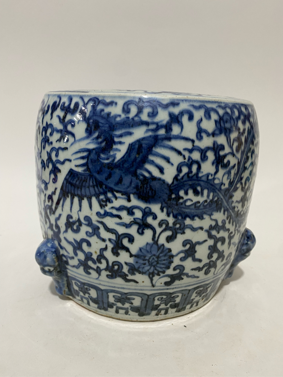 明,青花凤纹花卉香炉