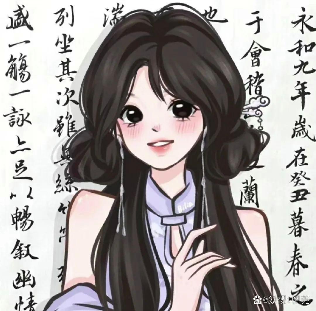 网图女孩 手绘图片