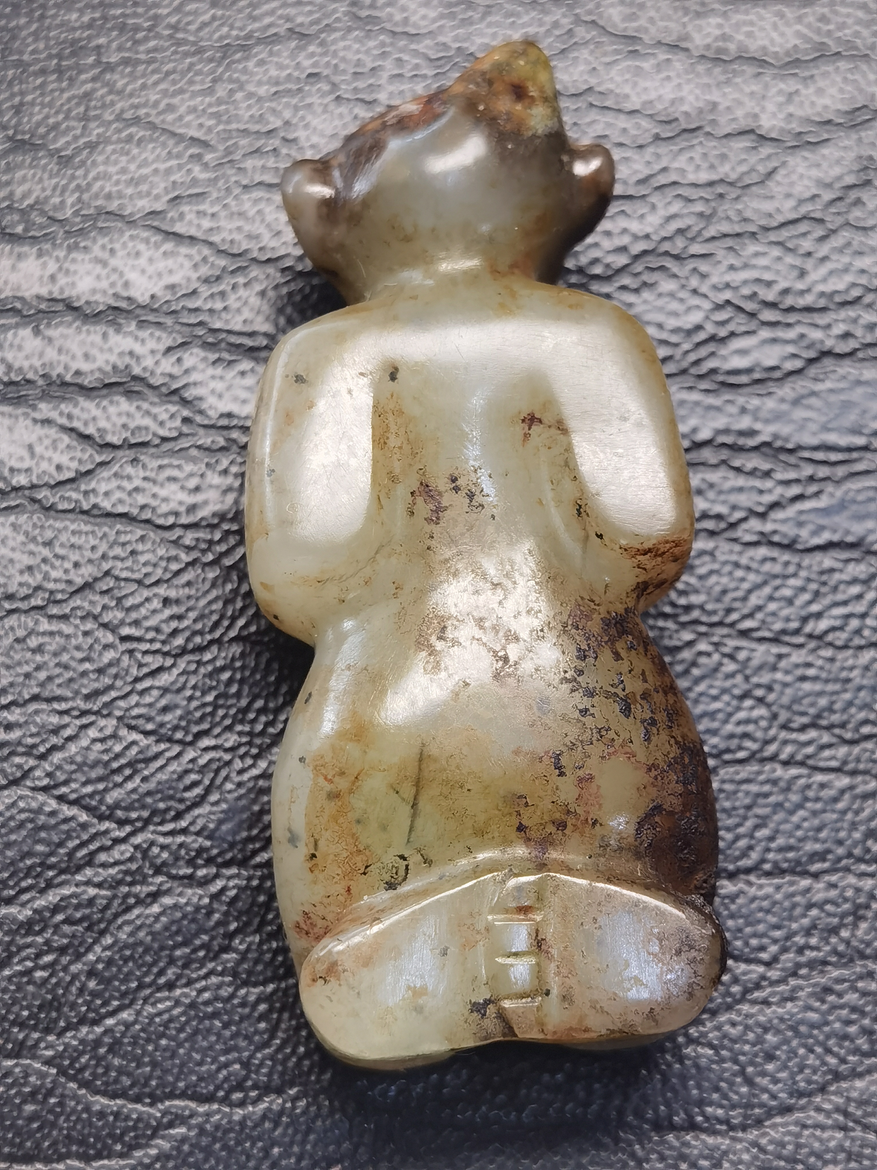 秦代玉人,和田玉,包浆厚重,沁色漂亮,罕见精品.