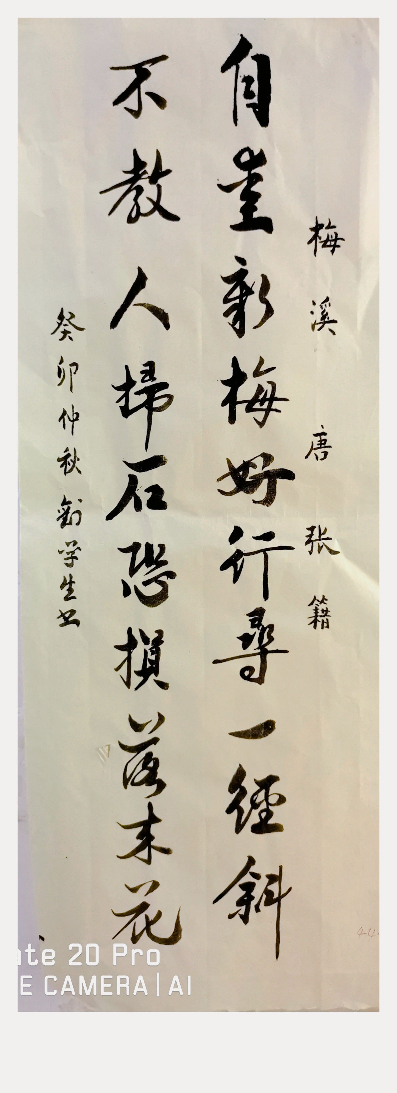 行书临写,赵孟頫集唐诗 43   《梅溪》 —唐,张籍