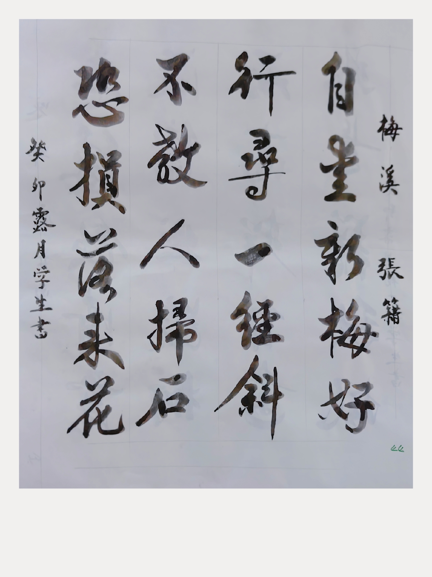 行书临写,赵孟頫集唐诗 47   《梅溪》 —张籍