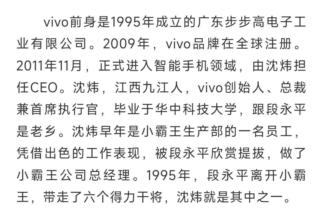 小米创始人董事长兼ceo雷军湖北仙桃人 vivo创始人
