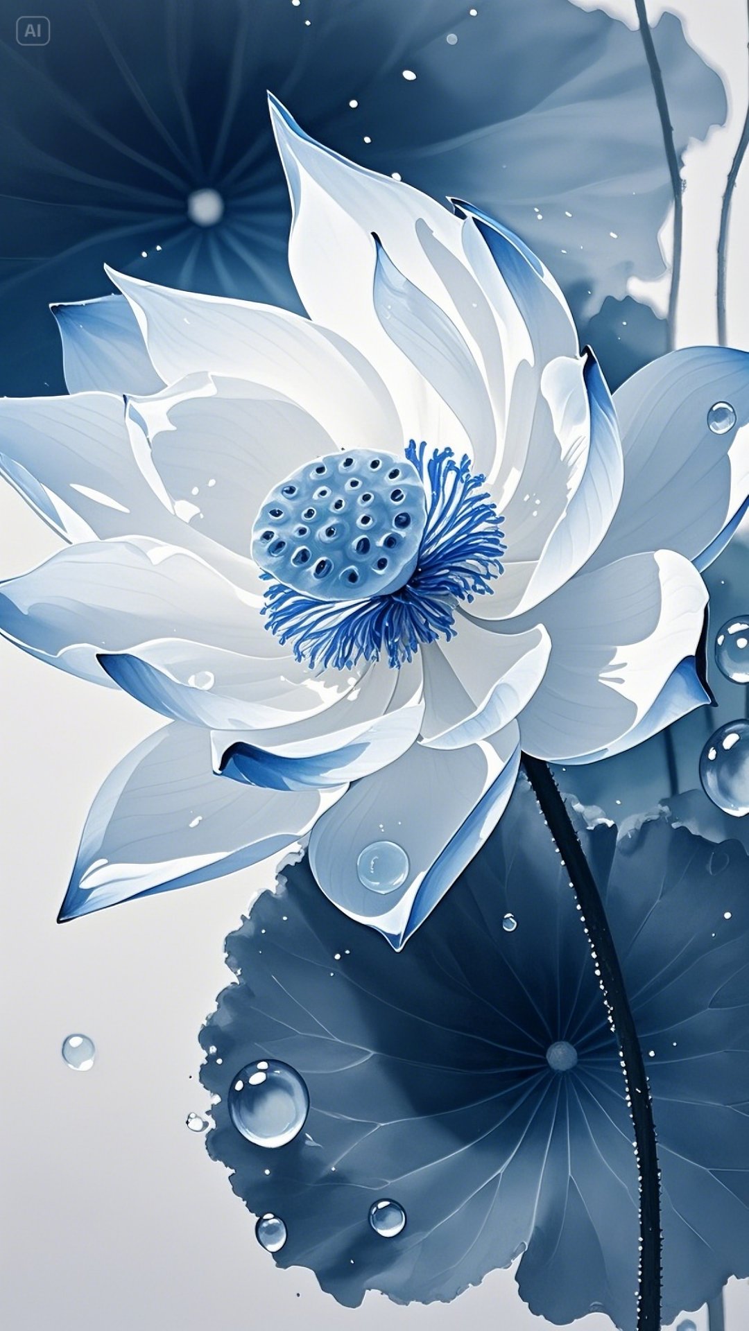 高雅脱俗的白莲花壁纸欣赏