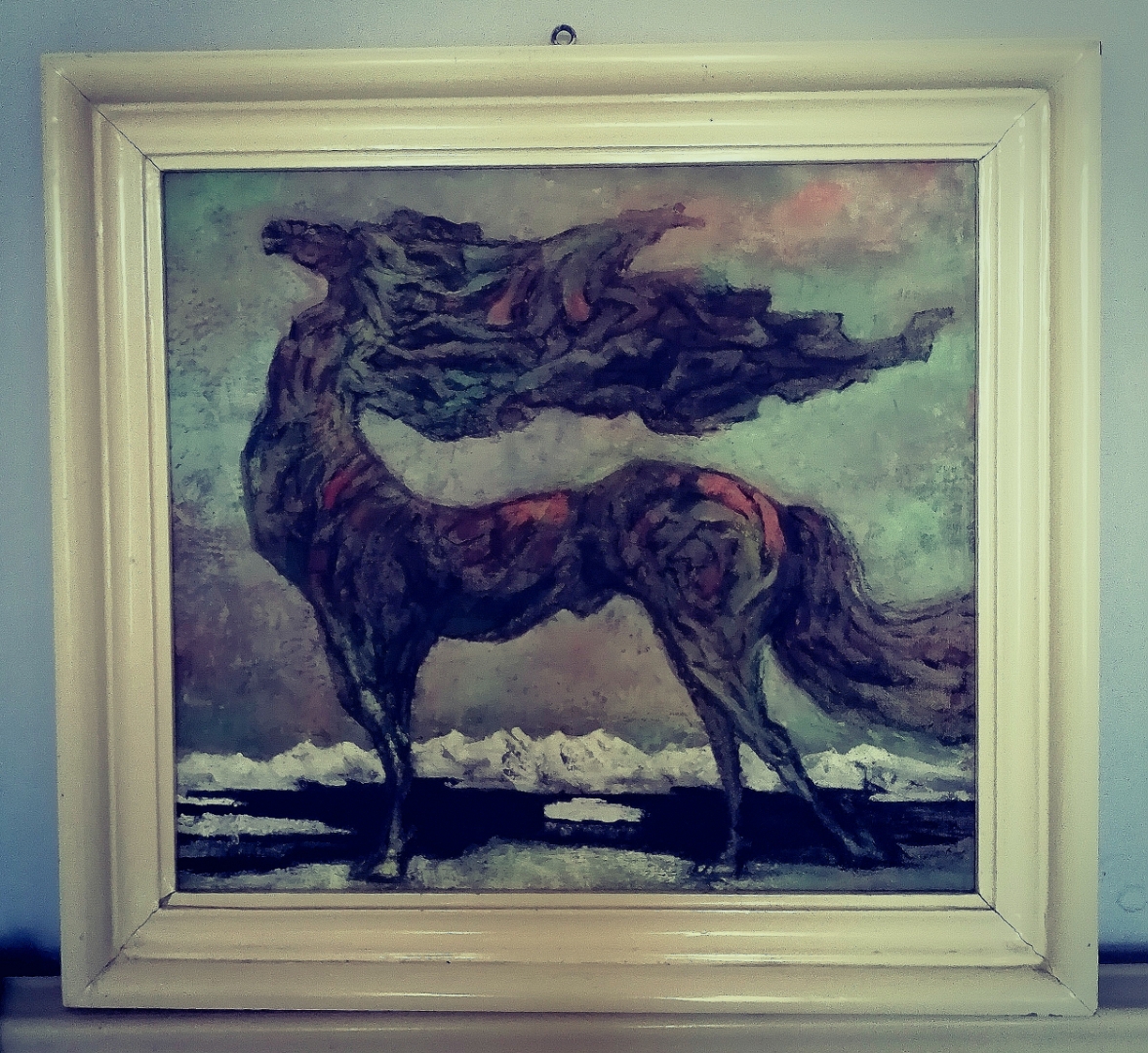 胡言艺术于国富画马《曙光》油画