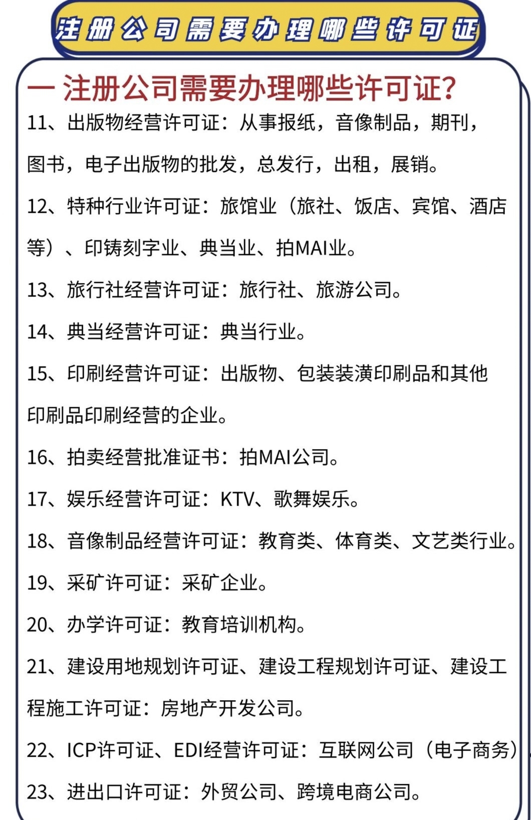 注册公司都有哪些证件