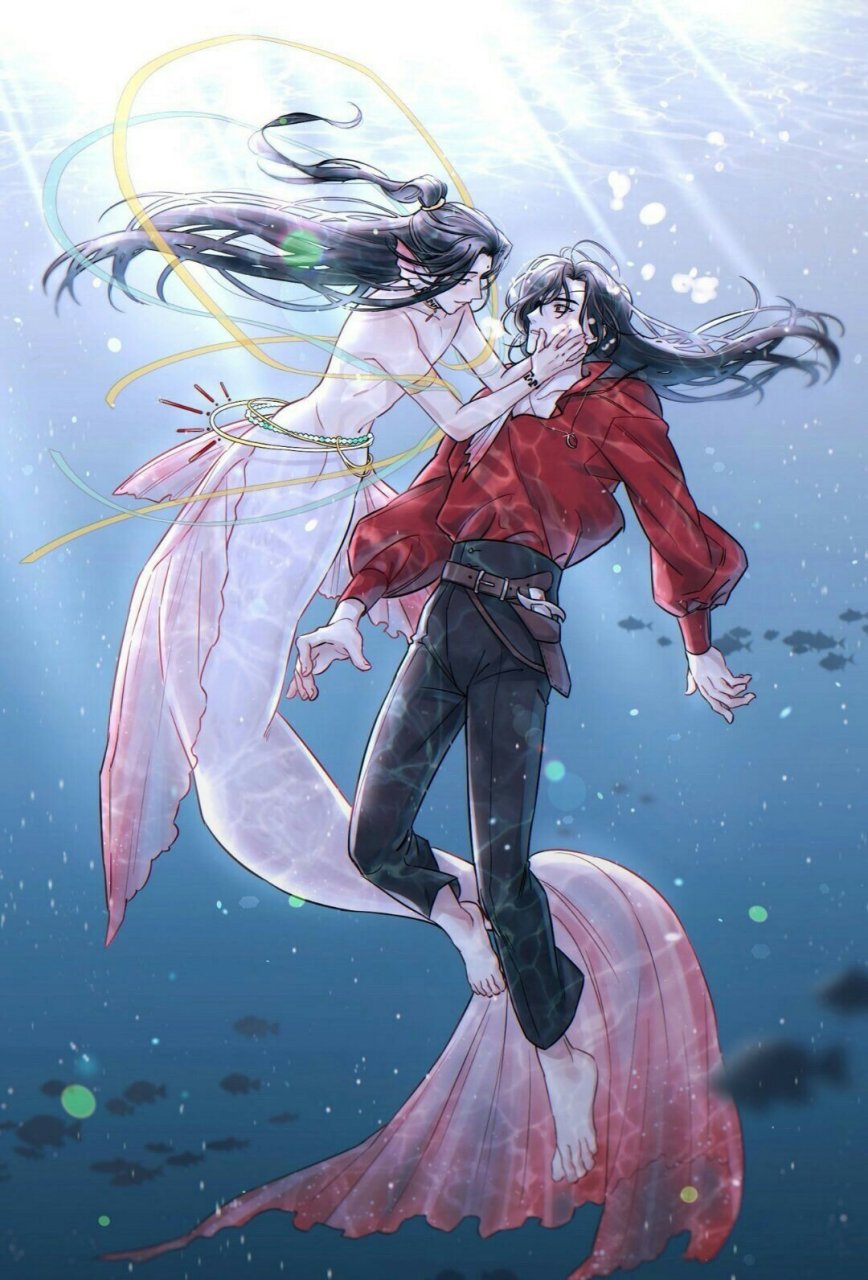 在海底,有一条善良的人鱼,叫谢怜.