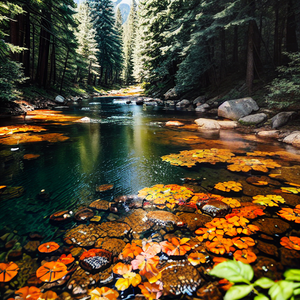 山间小溪,清澈见底的溪水潺潺流淌!#山间流水