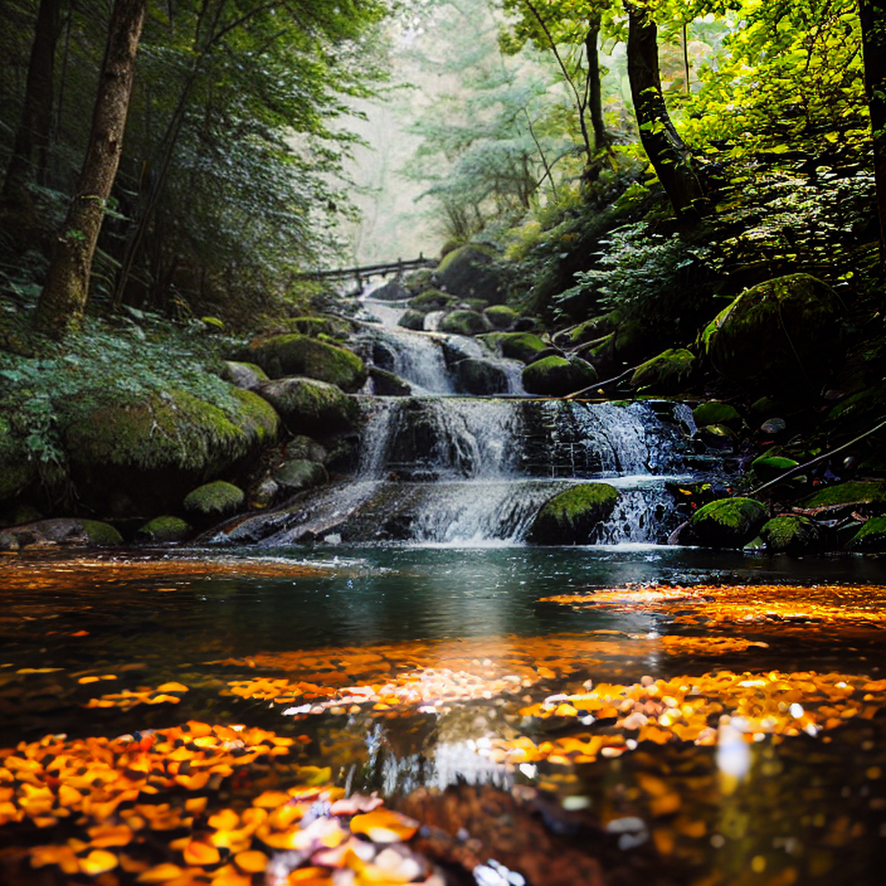 山间小溪,清澈见底的溪水潺潺流淌!#山间流水