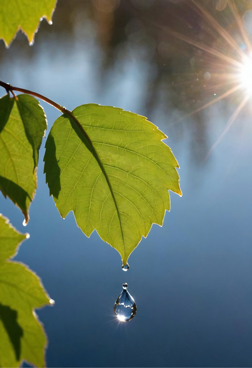高考陪伴计划# 捕捉自然的小确幸,树叶上的水滴太治愈啦!