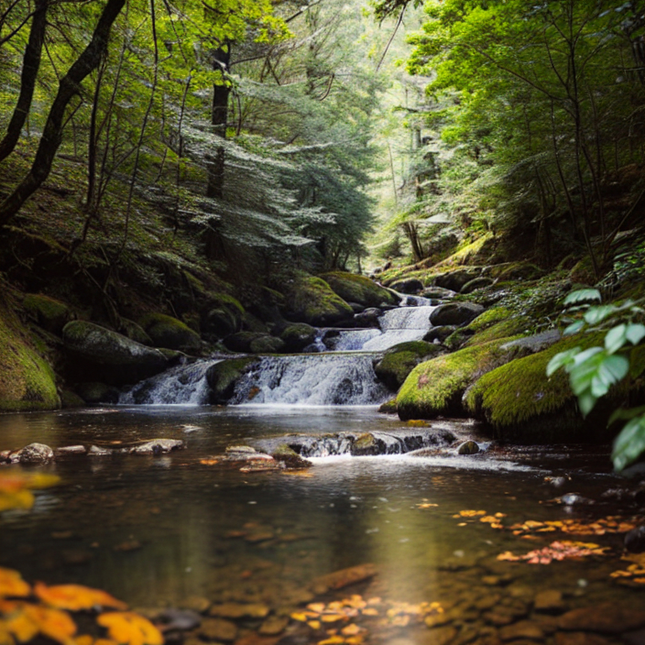 山间小溪,清澈见底的溪水潺潺流淌!#山间流水