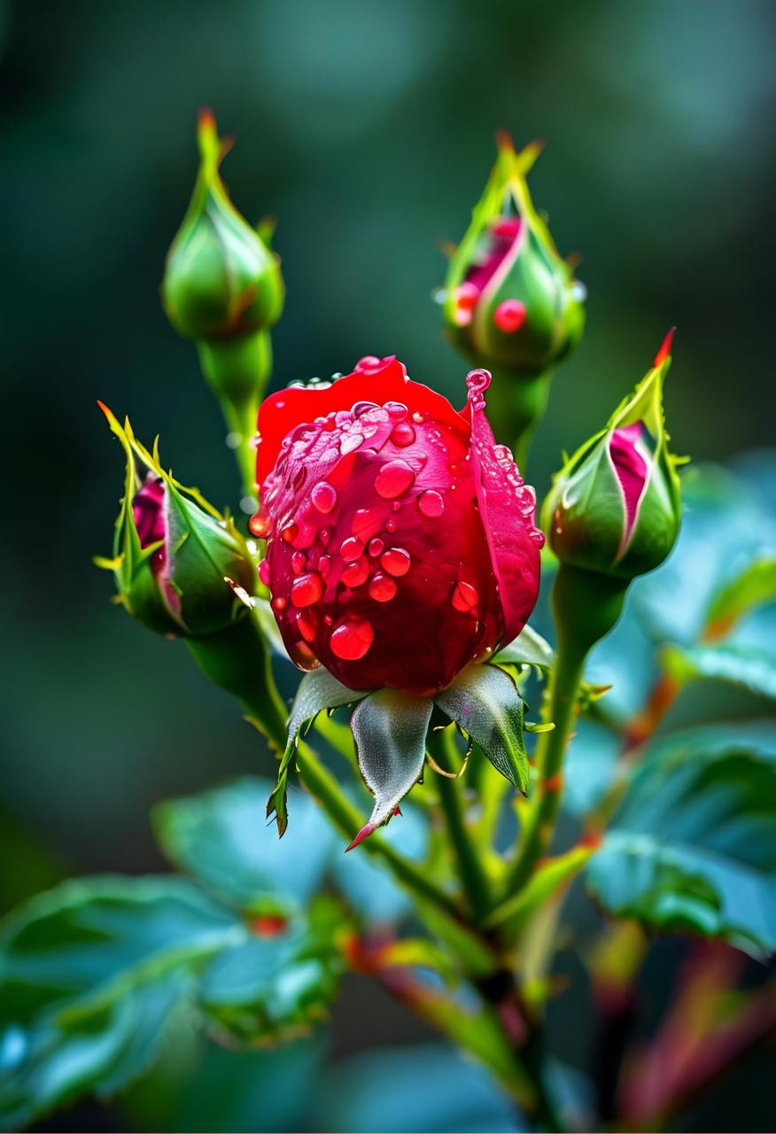 微距摄影,含苞待放的玫瑰花!#一句话描述夏天