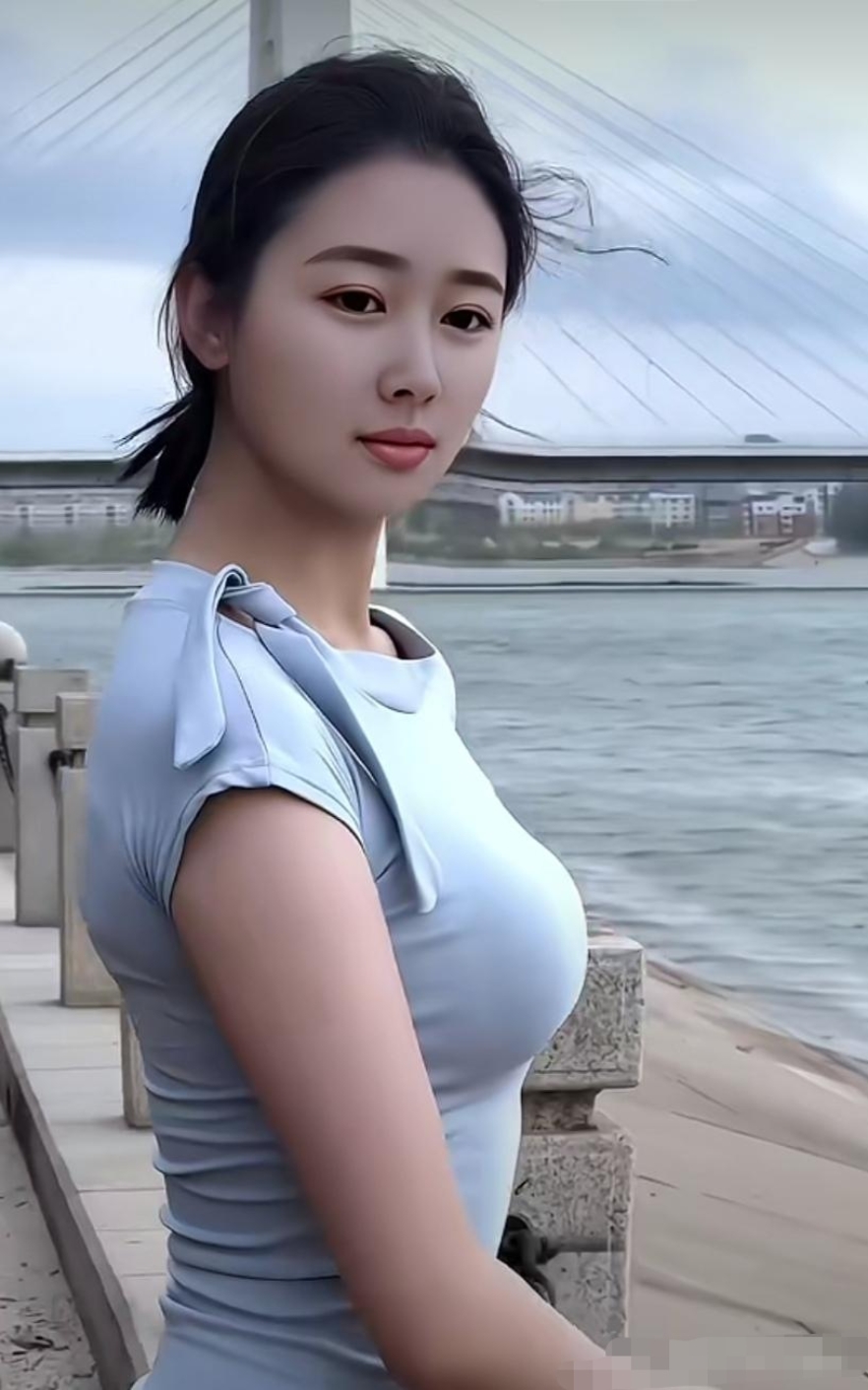 双眼皮像月牙般弯弯,大眼睛闪烁着明亮的光芒,五官犹如雕刻般精致