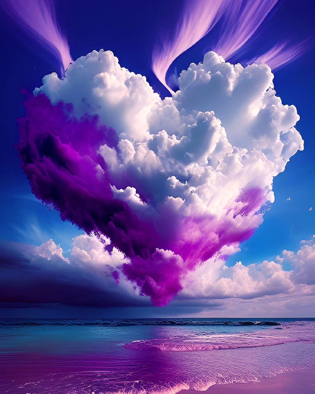 在彩虹的尽头,有一片心形的云朵,它承载了我所有的快乐与希望.