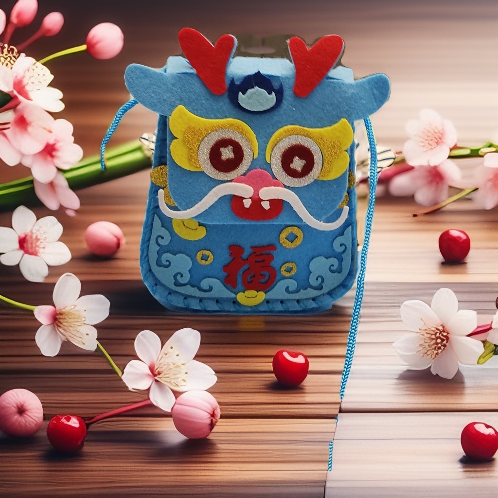 99  99一看到这个蓝色不织布"福"字斜挎包,我就被它的独特魅力