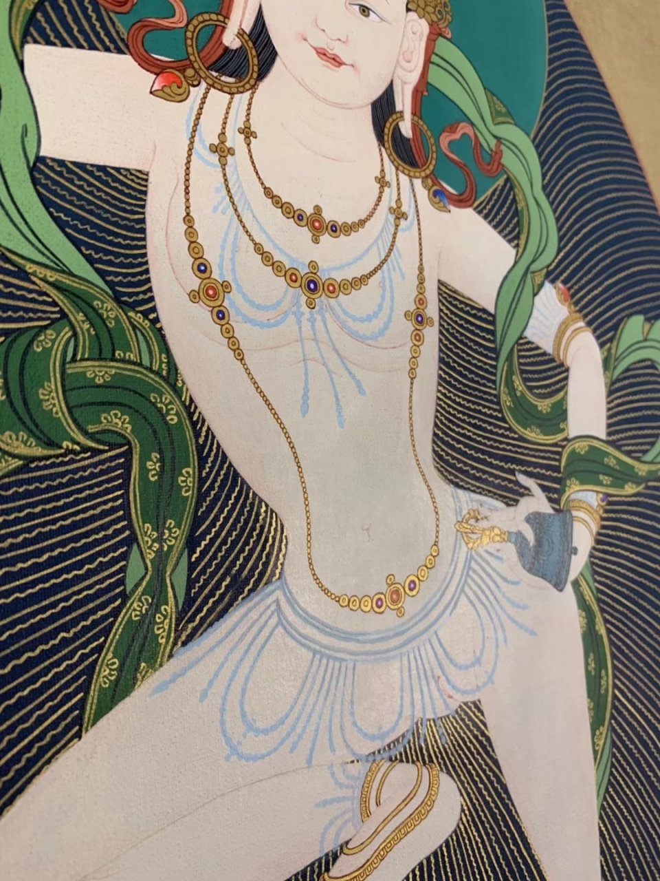 【顶级噶玛噶孜唐卡】-《玛吉拉准》 此幅唐卡为经典的噶玛噶孜画风