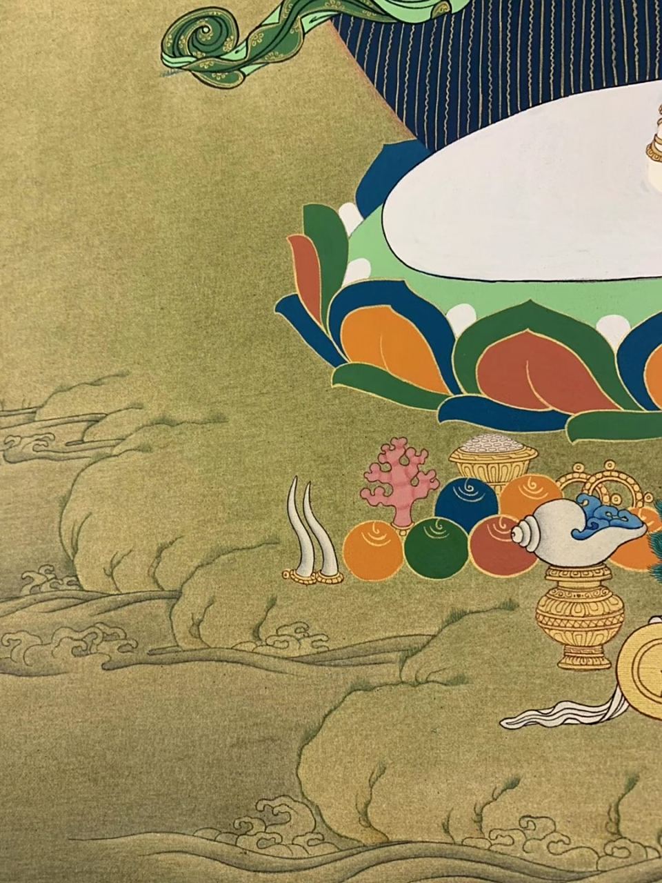 【顶级噶玛噶孜唐卡】-《玛吉拉准》 此幅唐卡为经典的噶玛噶孜画风