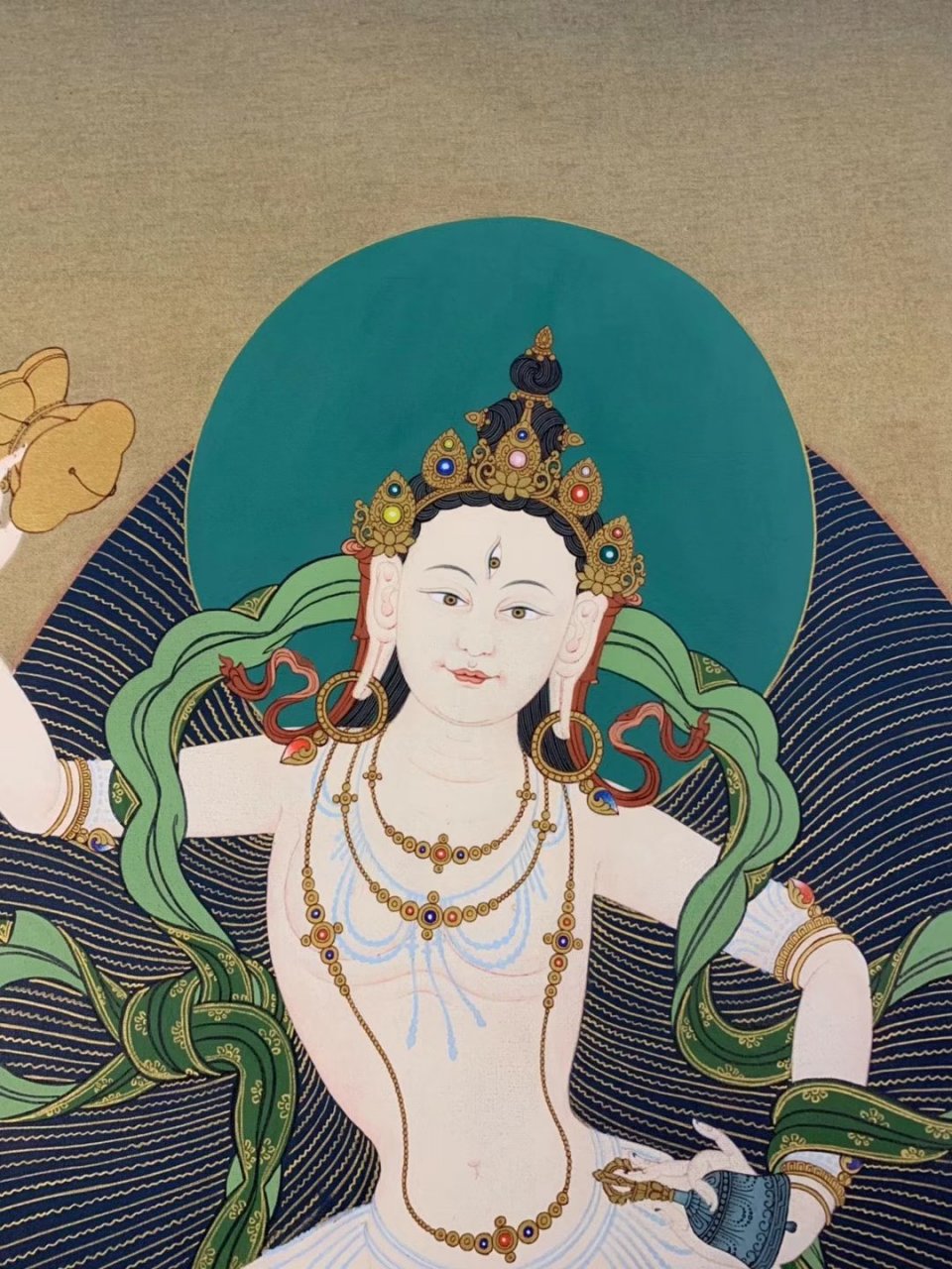 【顶级噶玛噶孜唐卡】-《玛吉拉准》 此幅唐卡为经典的噶玛噶孜画风