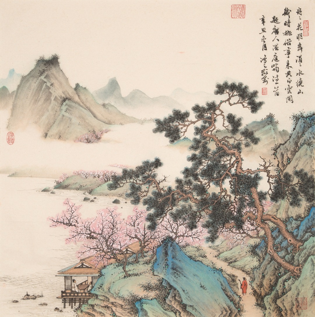 仿古山水画,吴显刚老师四尺斗方一件#艺术
