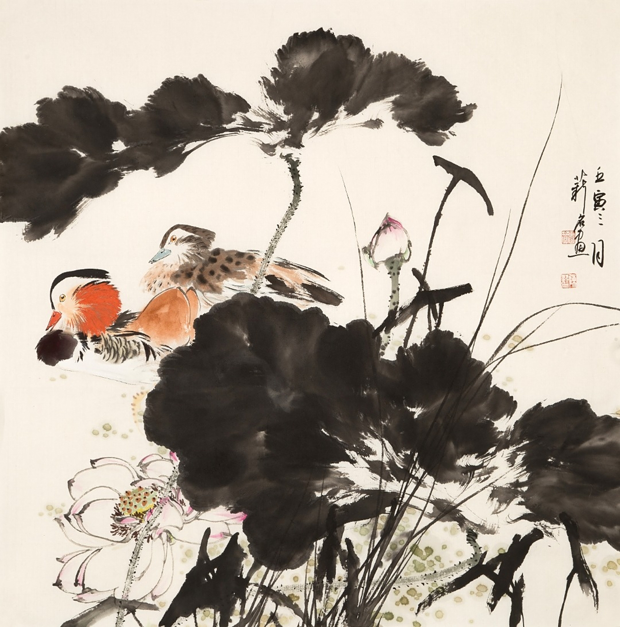陈薪名,中美协会员,第六届全国花鸟画大展金奖获得者.68×68cm#艺术