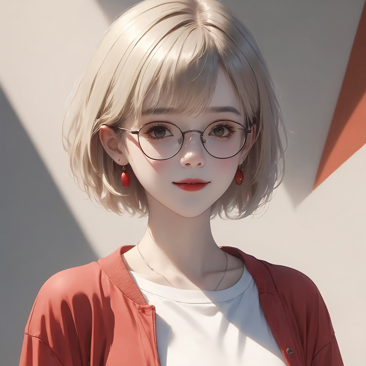 自绘头像:戴眼镜的动漫女孩,让你心动不已!|第6期