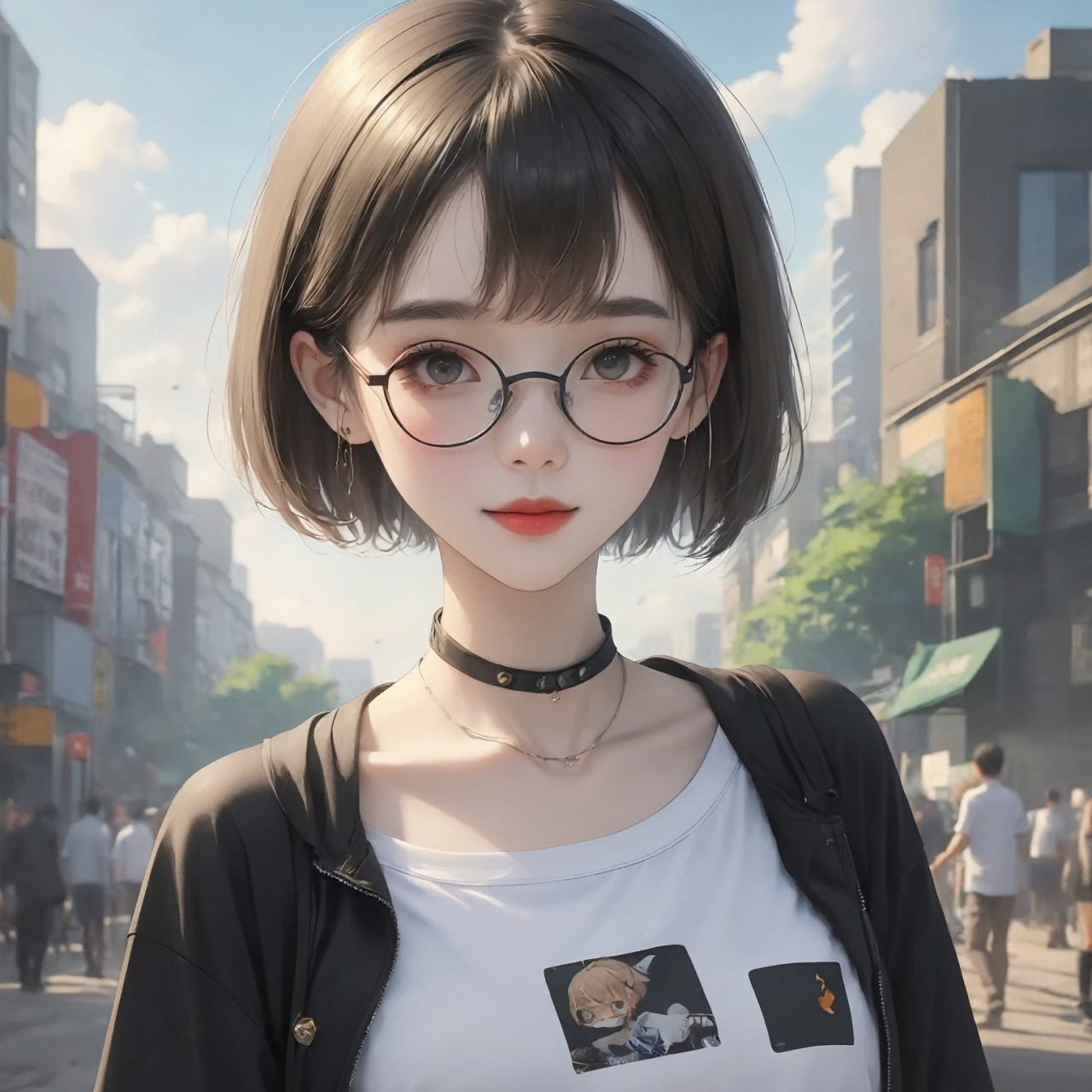 自绘头像:戴眼镜的动漫女孩,让你心动不已!|第6期