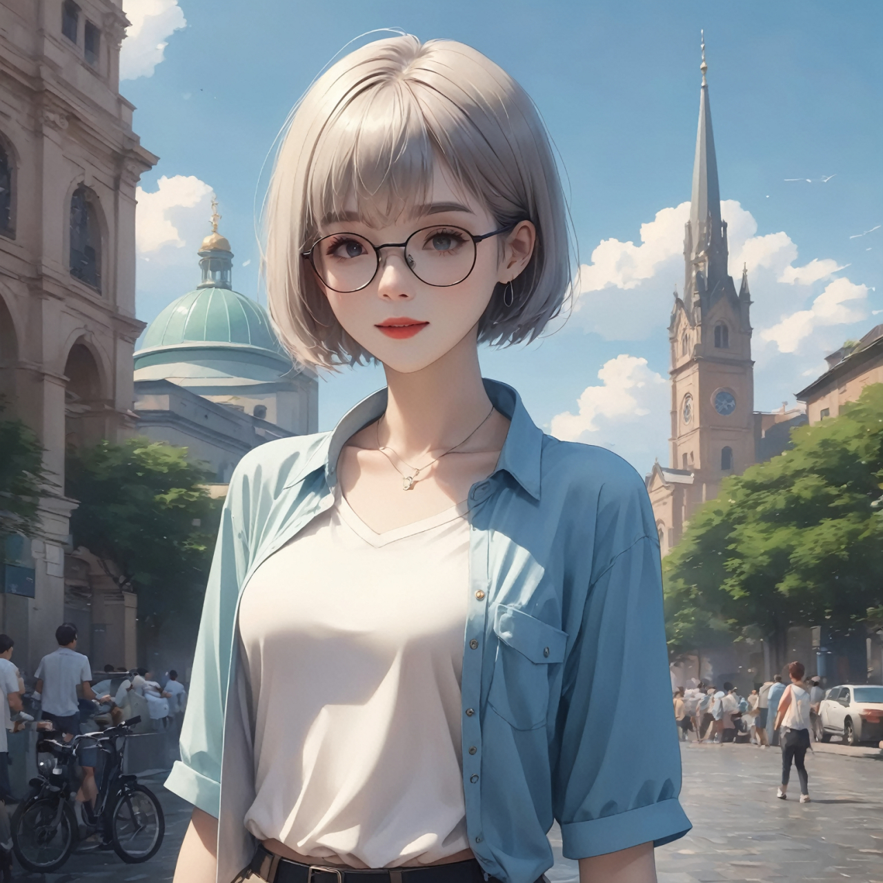 自绘头像:戴眼镜的动漫女孩,让你心动不已!|第6期