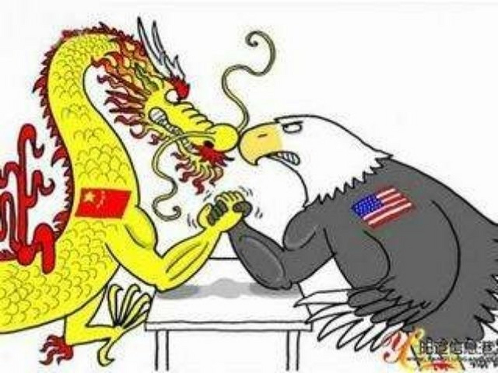 中国龙美国鹰图片