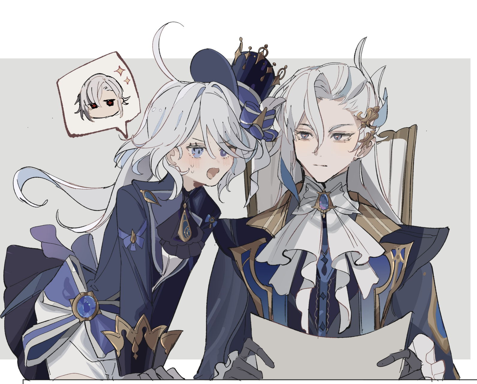 那维莱特和芙宁娜的相处模式不管看几遍都很有趣  图源:pixiv#原神