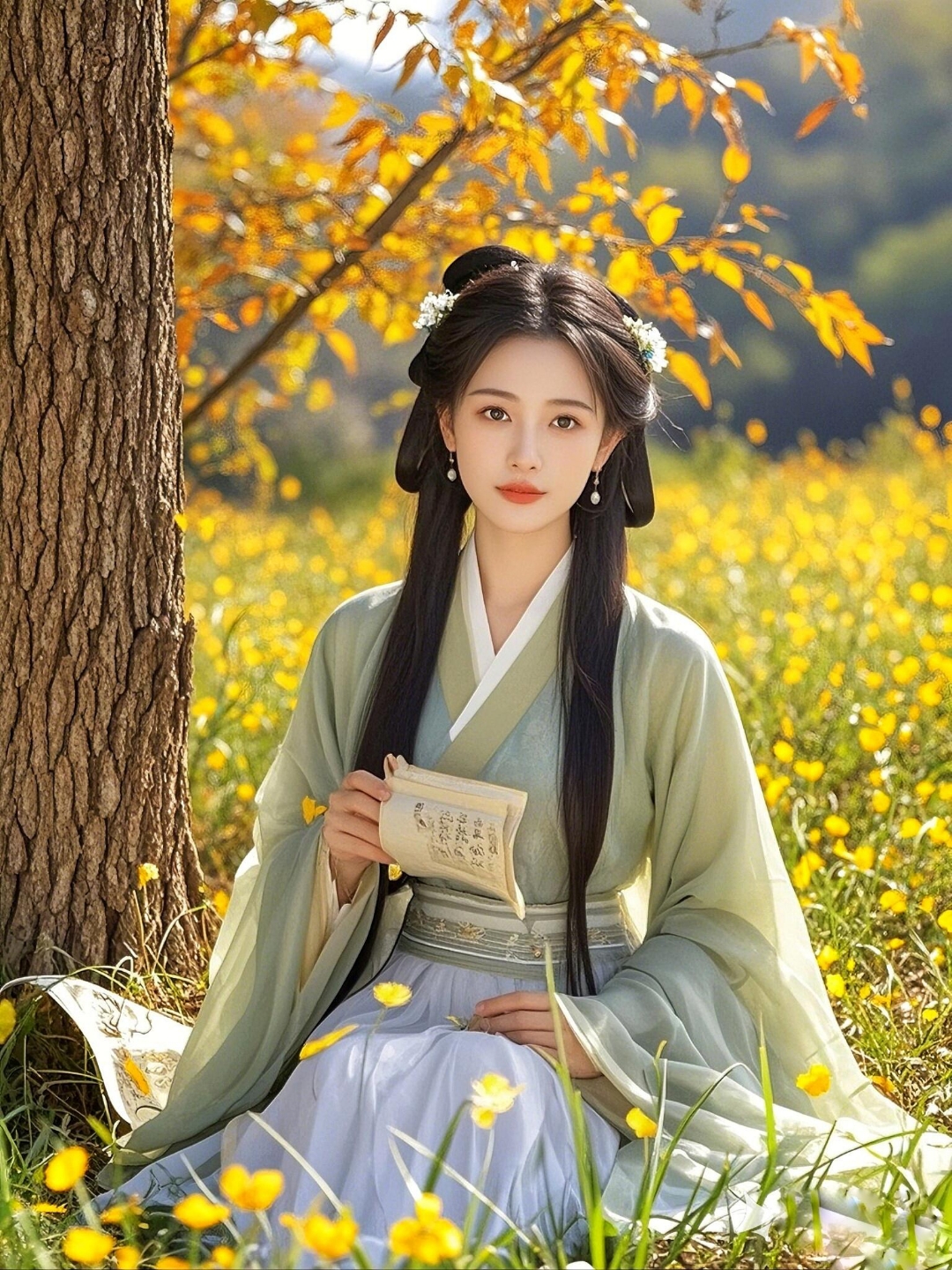 盼君还图片轻解罗裳独上兰舟 古装美女古代女子阁楼古风女子真人,在