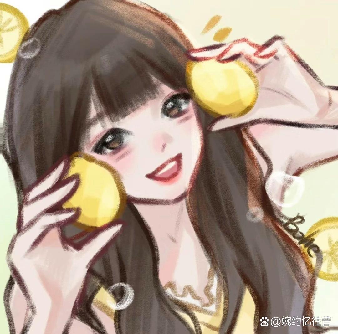女生夏日水果汽水头像