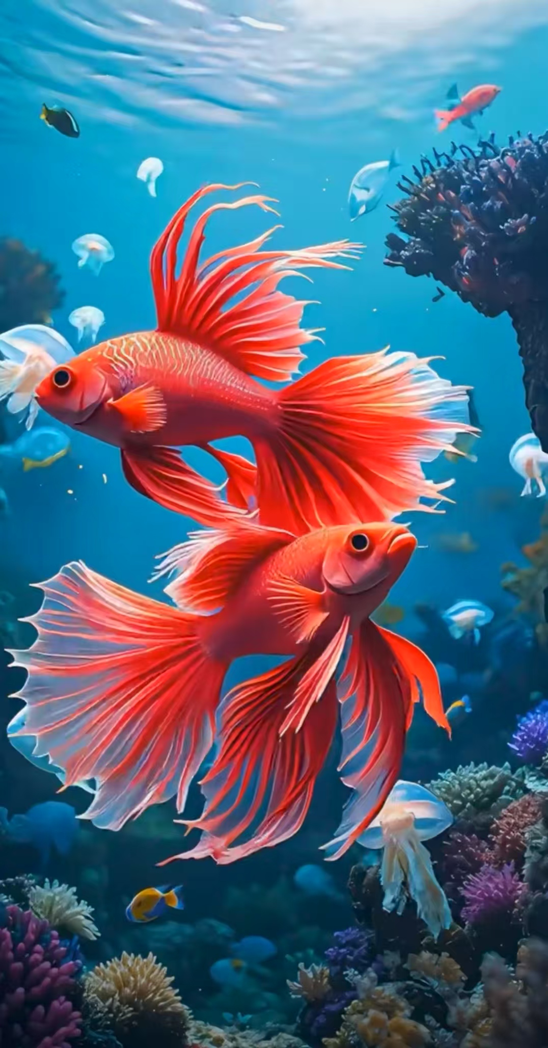 哇塞,这水下世界太美了吧,感觉自己是一条自由自在的小鱼,游来游去