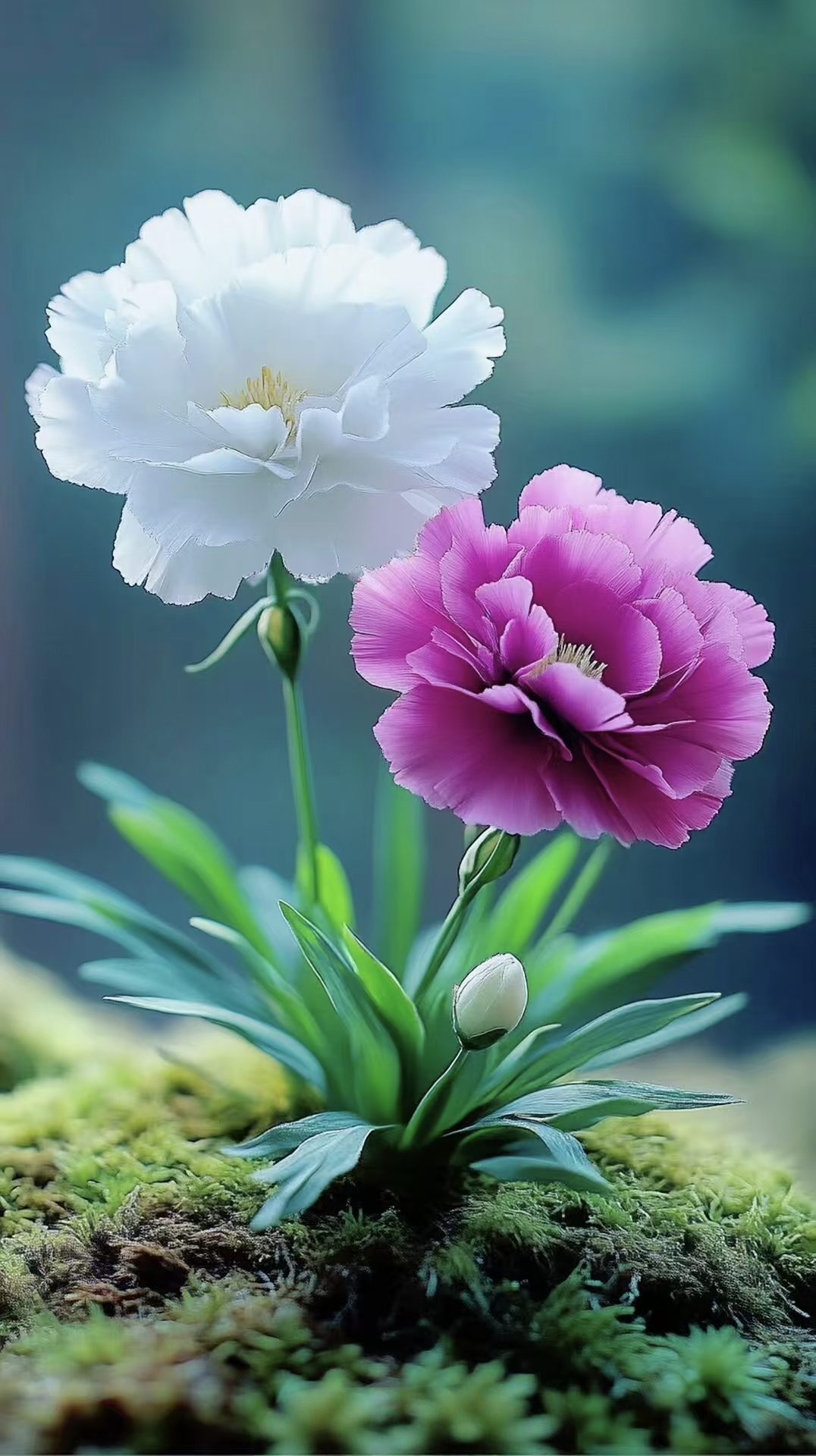 白白的花儿纯洁无暇,粉粉的花儿娇艳欲滴,真想把它们摘下来,插在发间