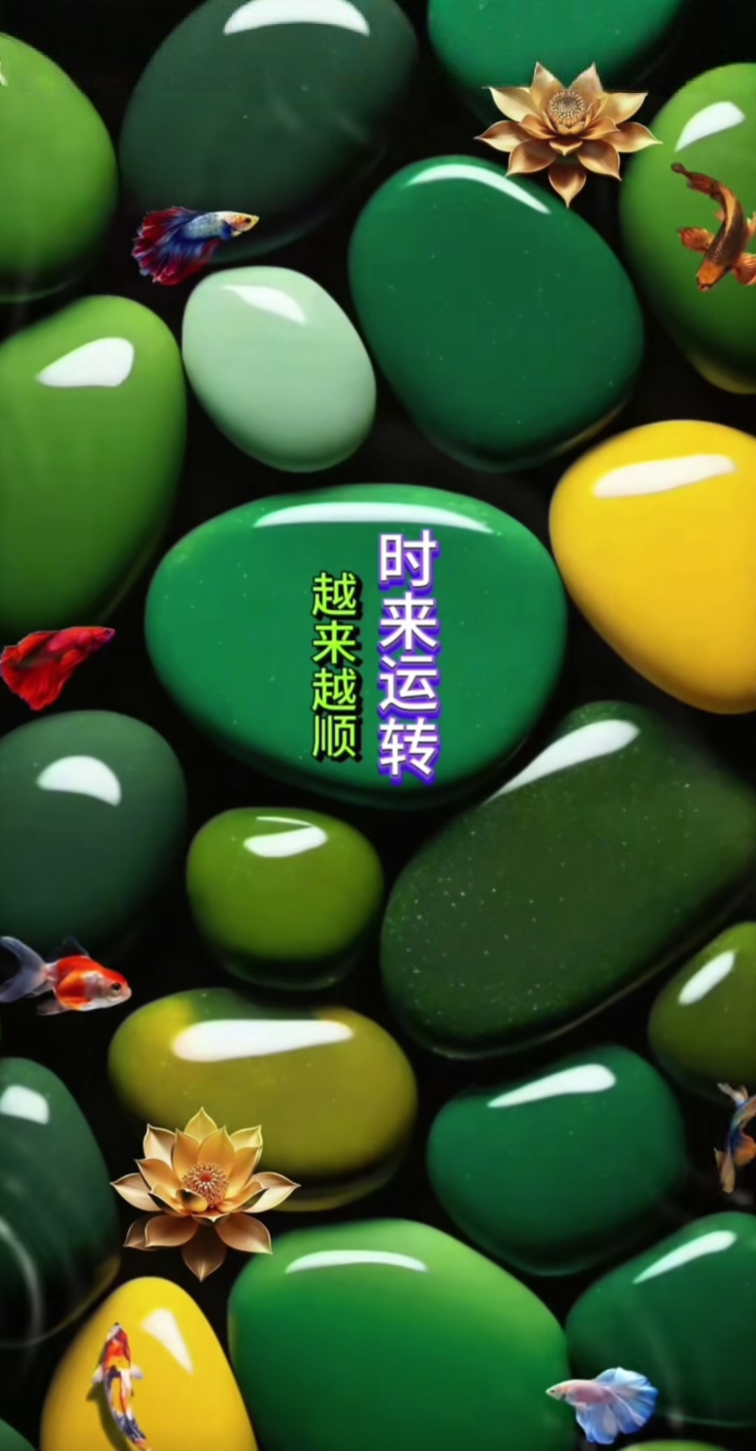 时来运转,好运连连,生活越来越顺,就像这些五颜六色的石头,每块都闪耀