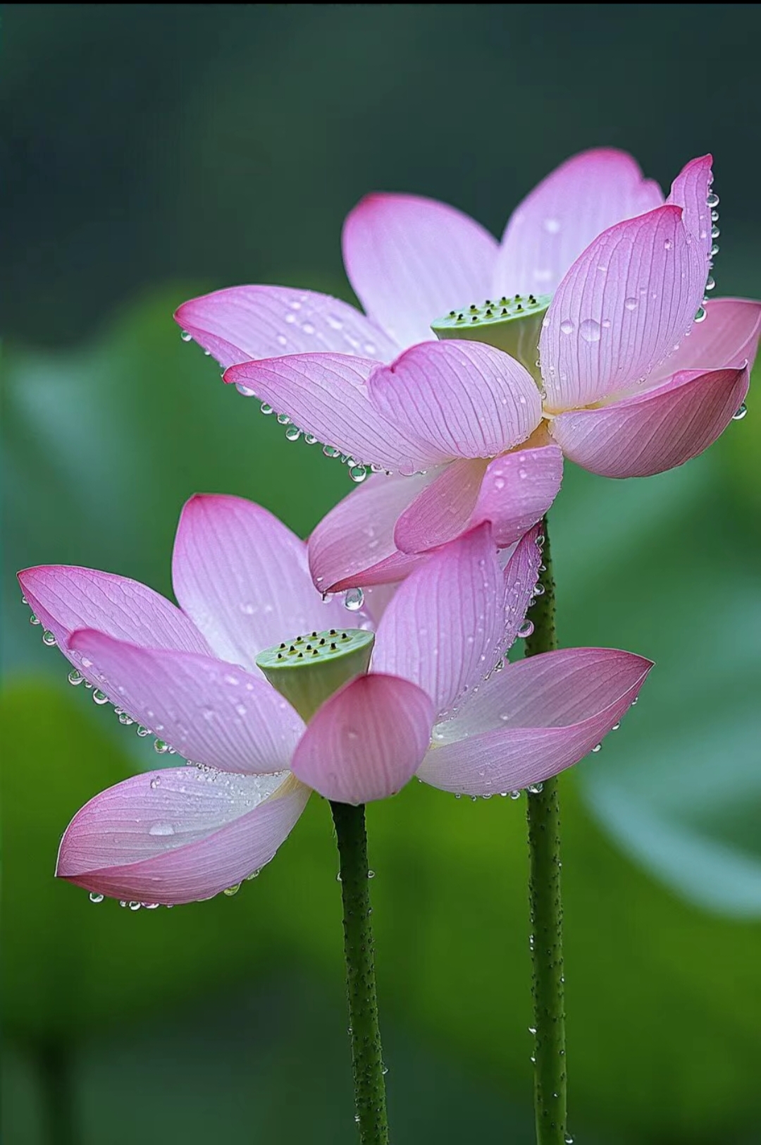 雨露滋润的粉莲花,美得清新脱俗,仿佛能闻到淡淡花香